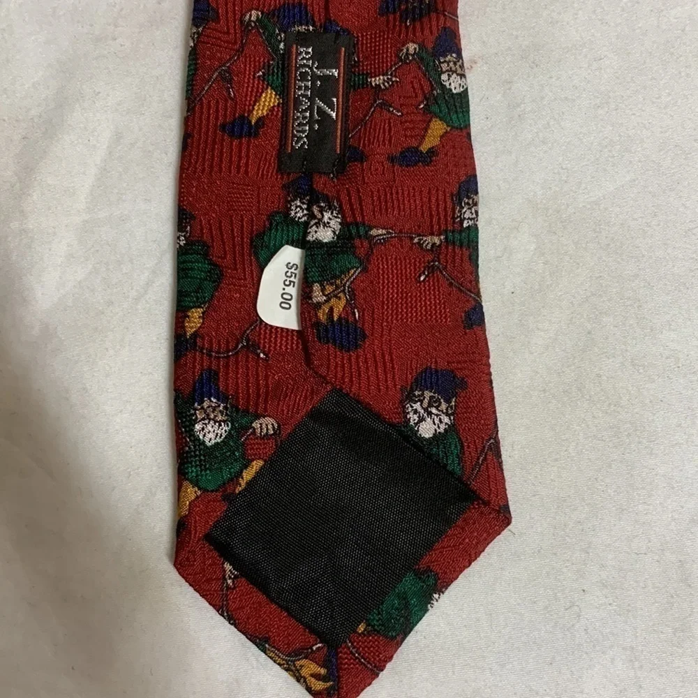 NWT J Z Richards 100% Hand Crafted Silk Ghome Graphic Dress Tie